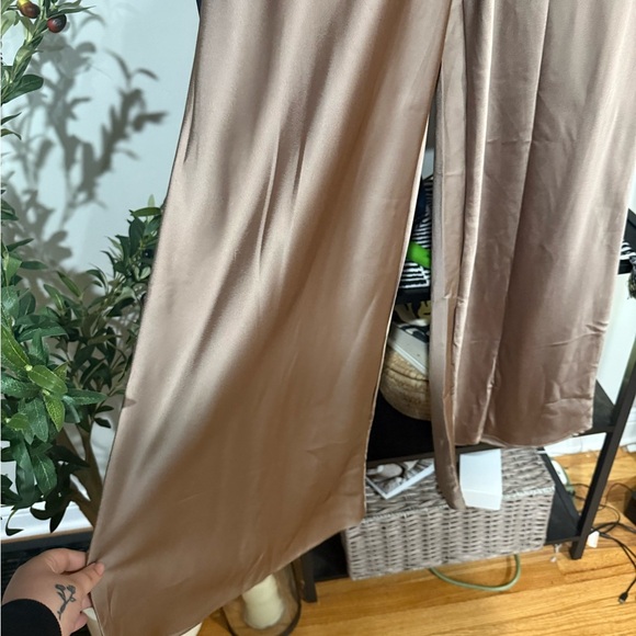 Renee C. Women's Wide Leg Pants - Taupe size xl - Picture 2 of 7